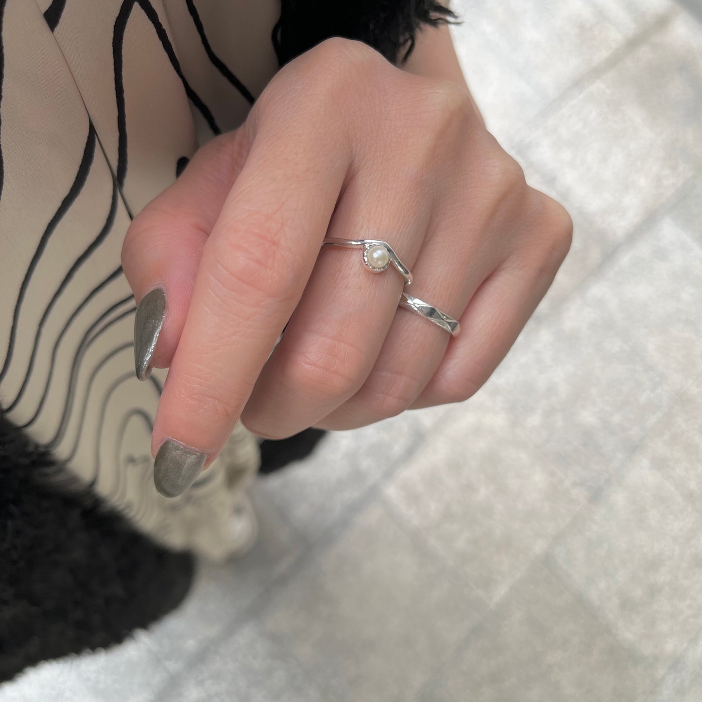 Silver925 V design ring 5