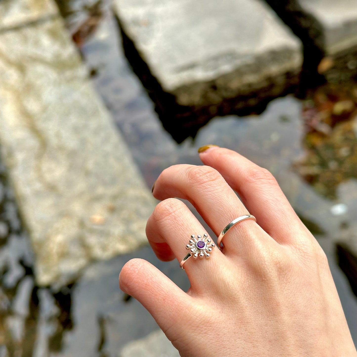 Flower 2finger ring