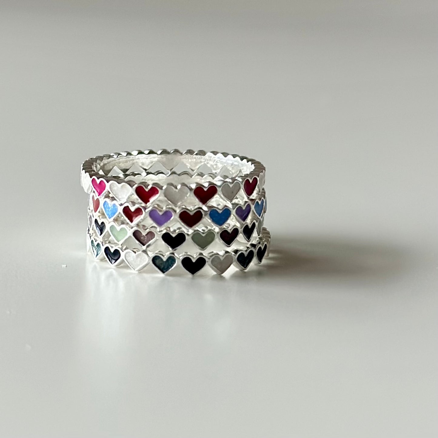 Heart enamel ring 1