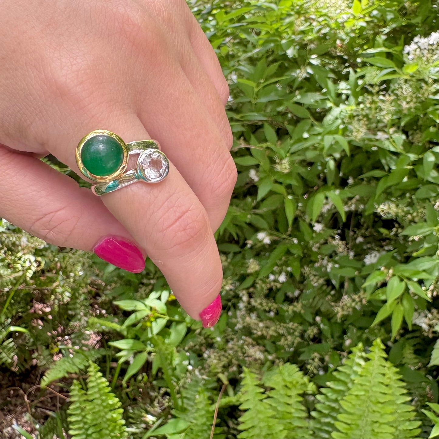 Silver925 2stone ring 9