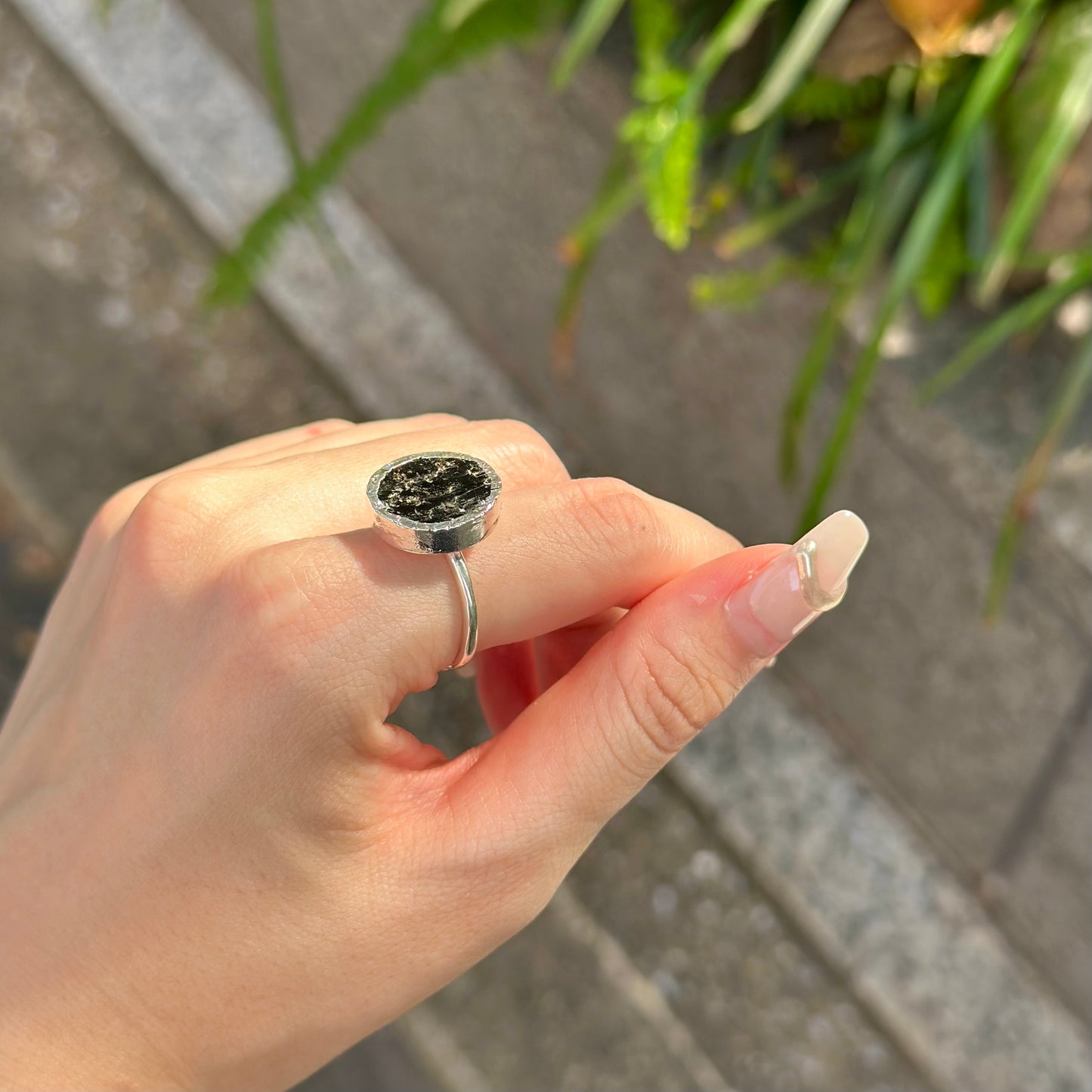 Silver925 rough cut ring