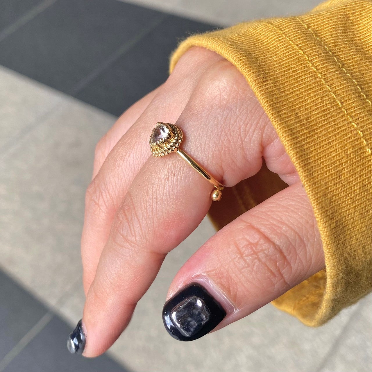 Brass petit ring〈clear〉