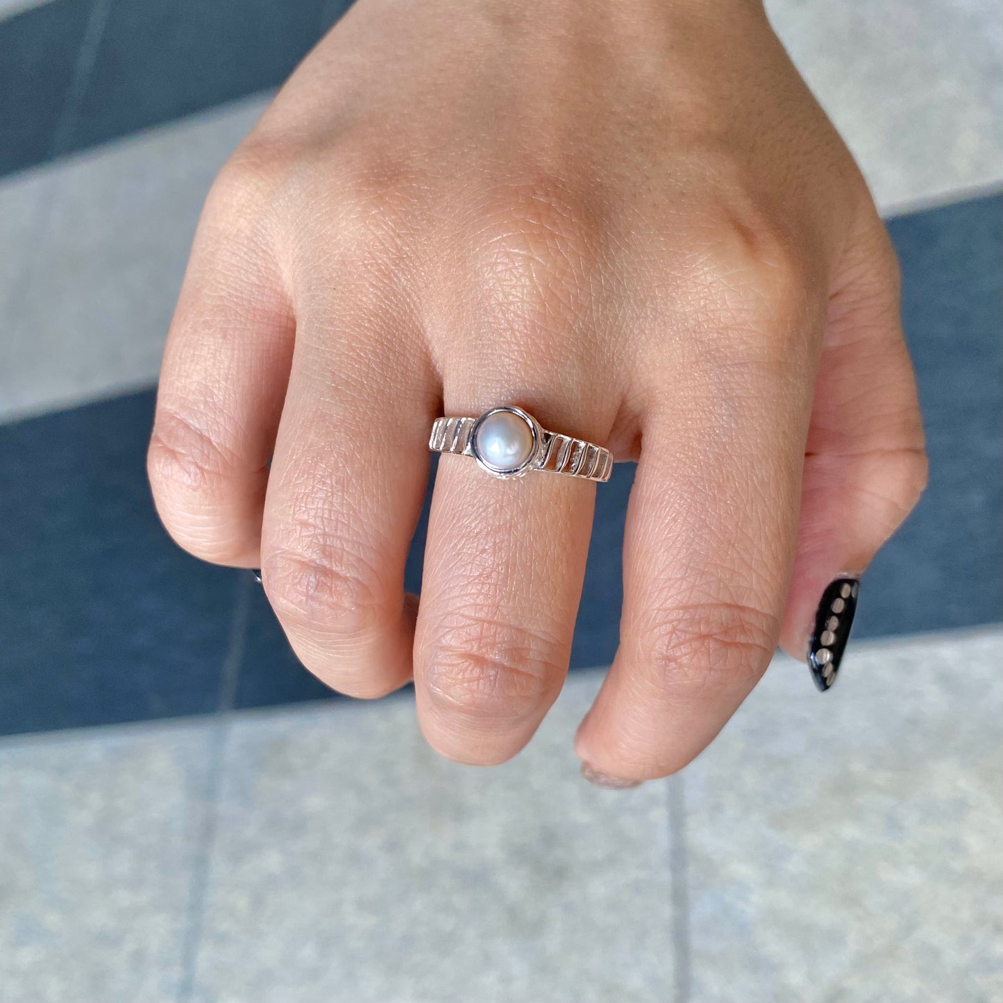 Silver925 Pearl design ring 9