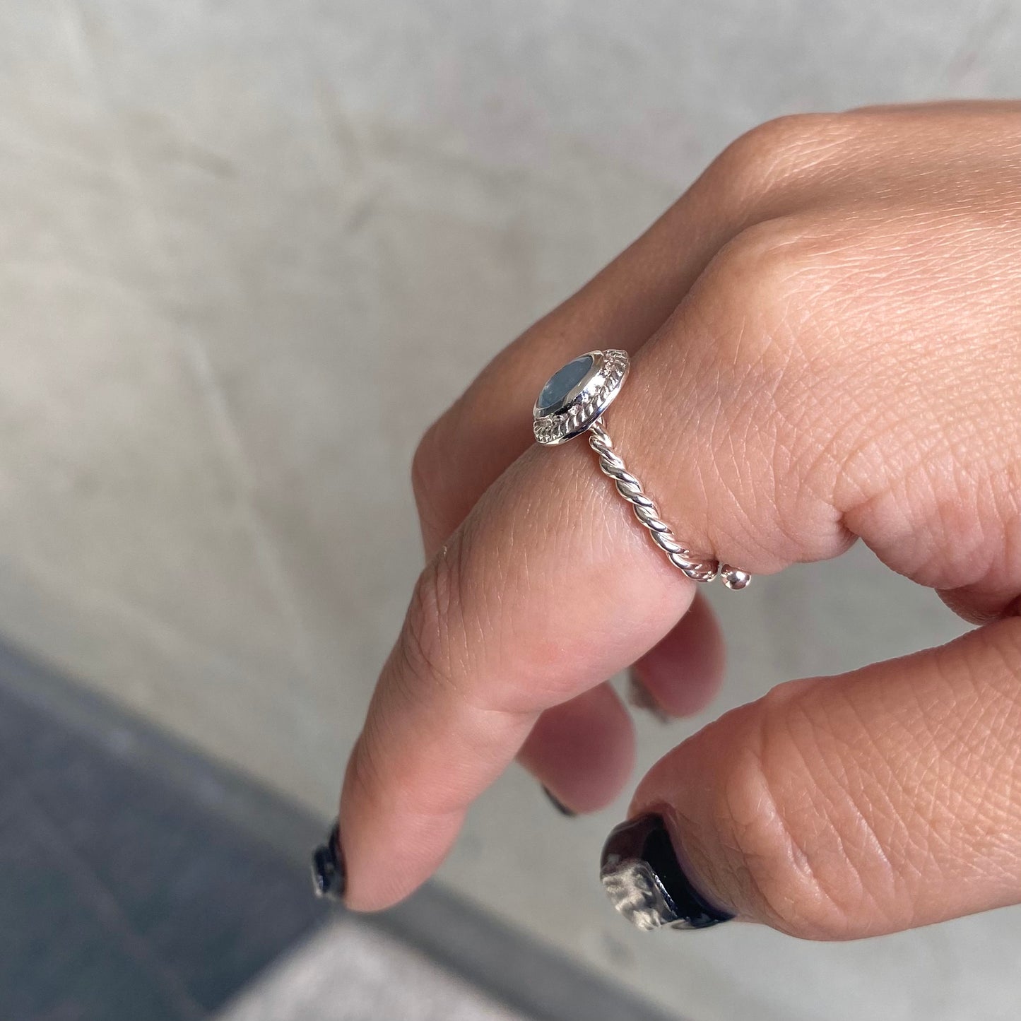 Silver925 petit ring〈blue〉