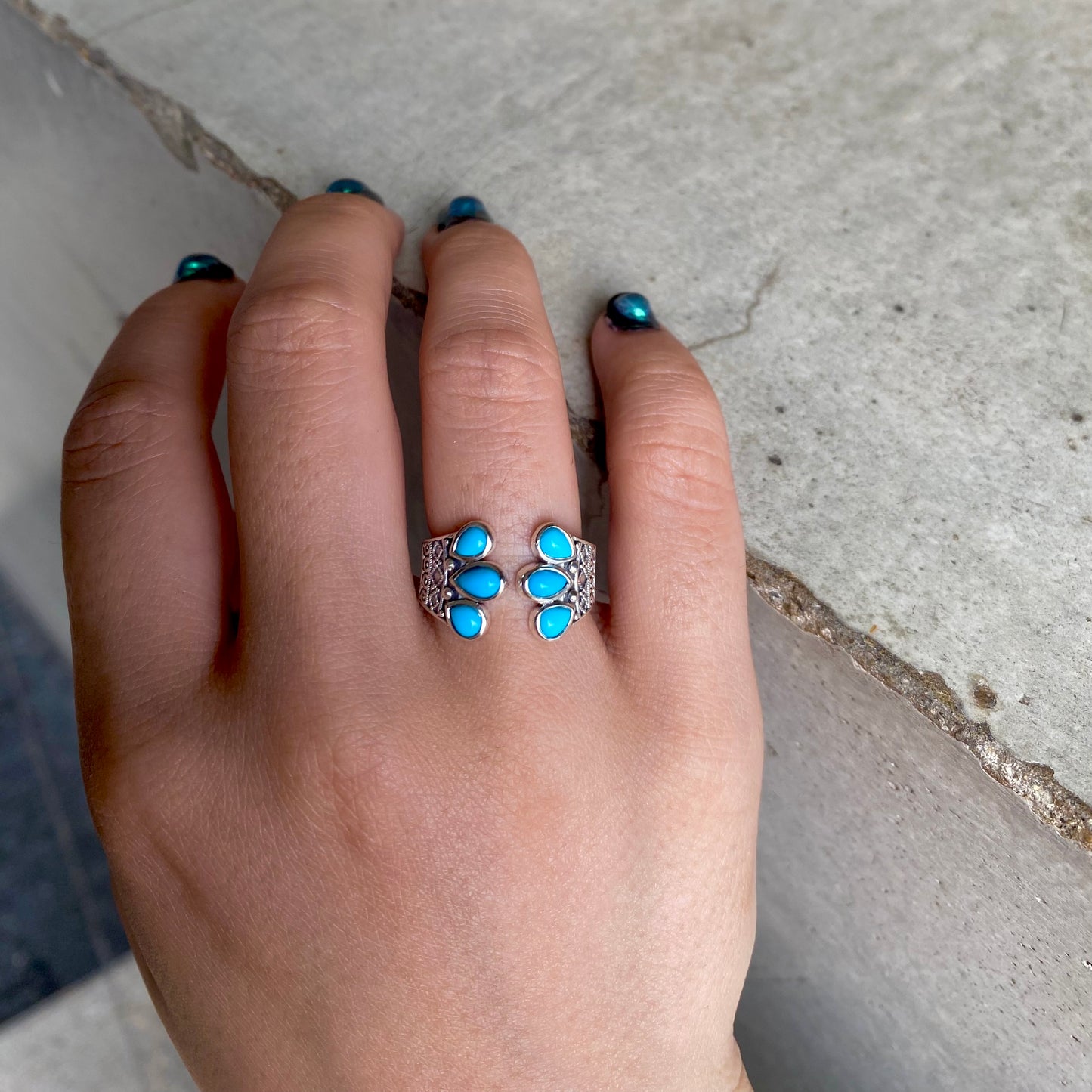 【poco】Turquoise design ring 4