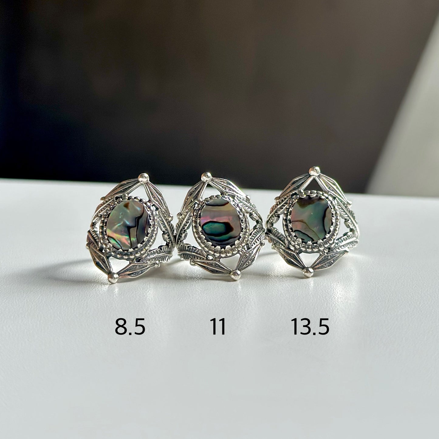 Abalone shell ring