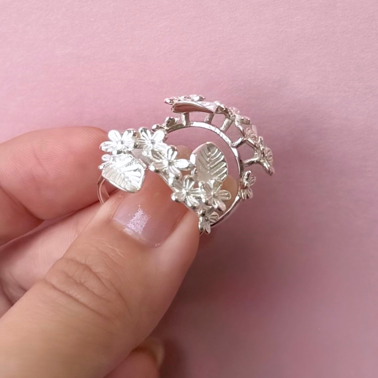 Flower plain ring 28