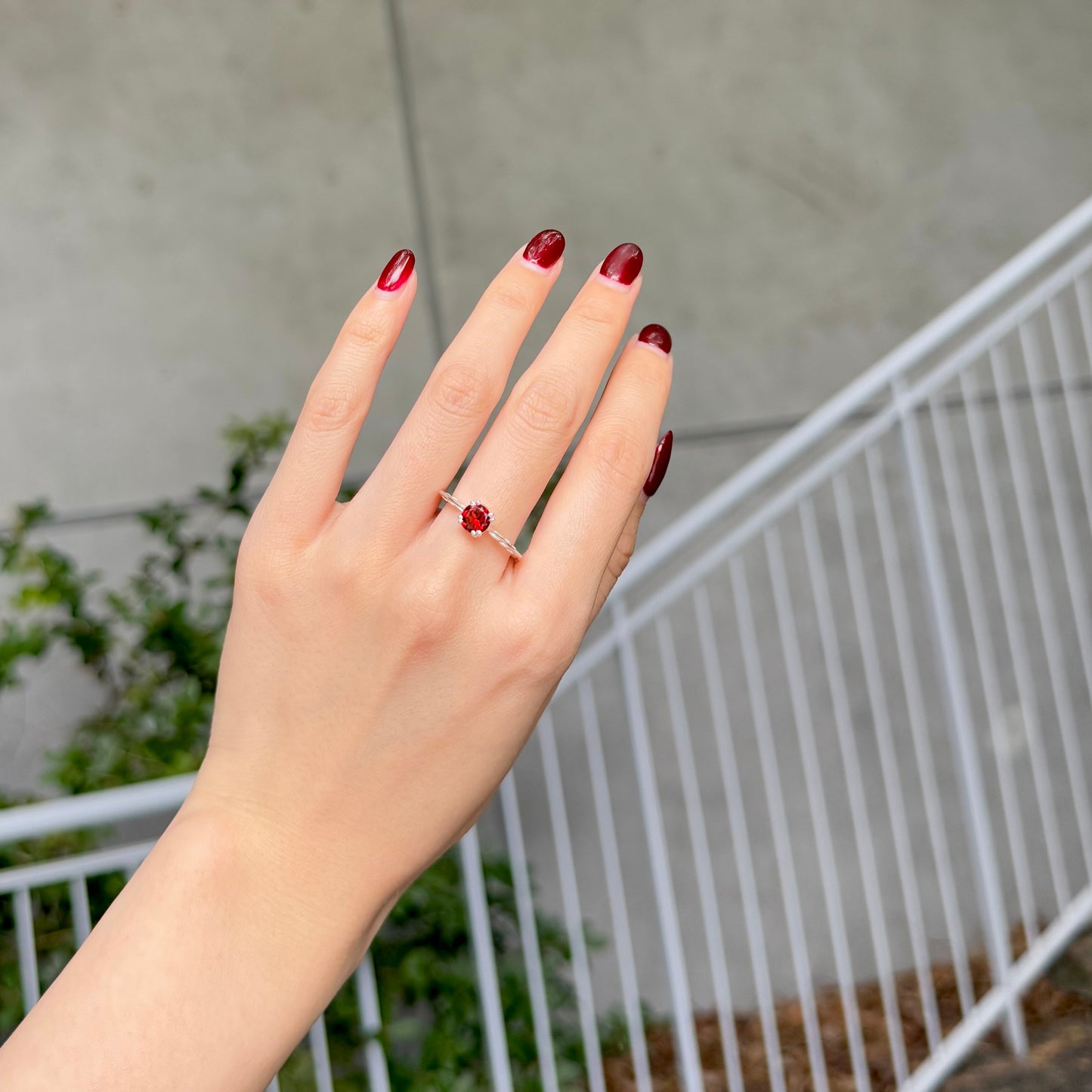 Heart design ring 〈Garnet〉