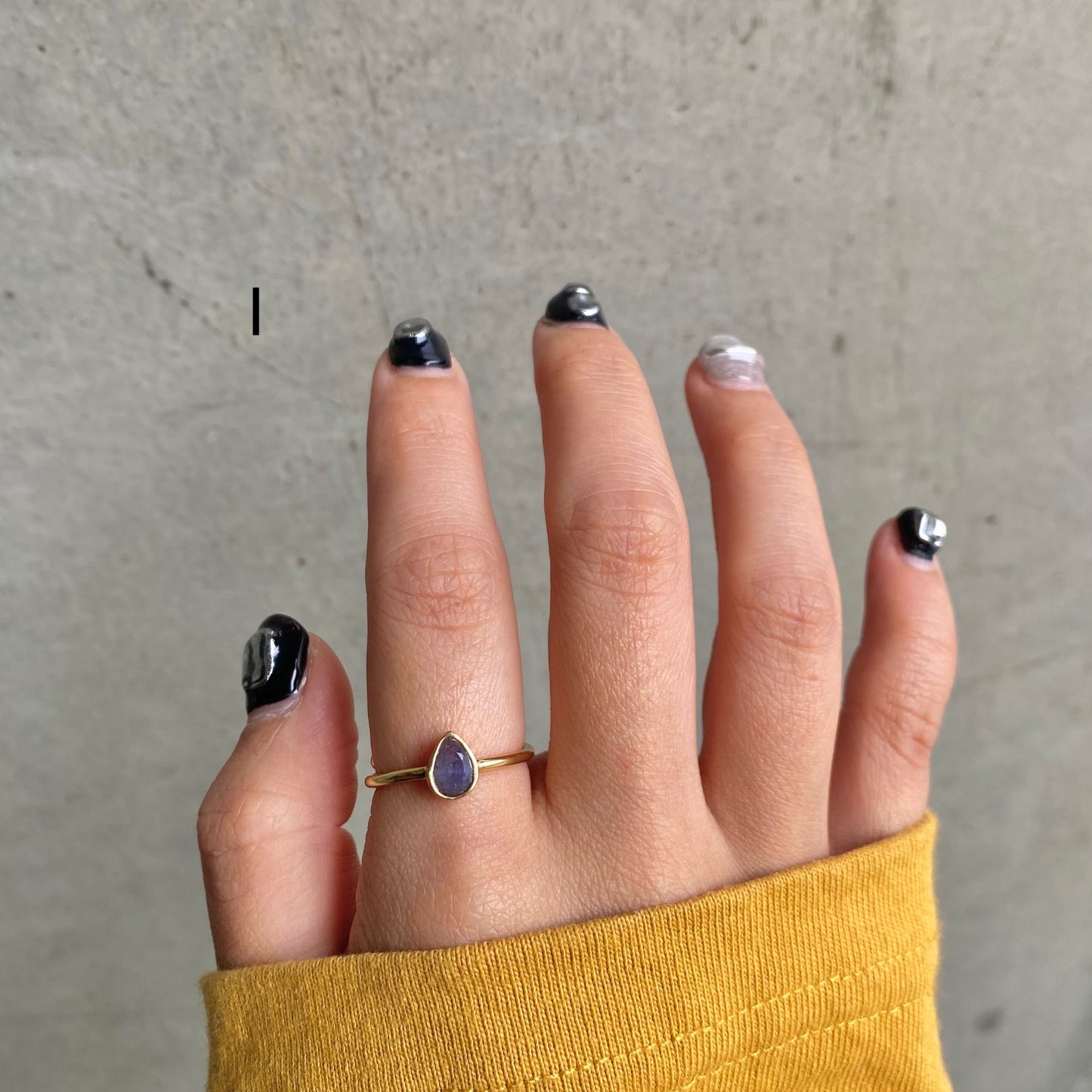 Brass petit ring〈blue〉