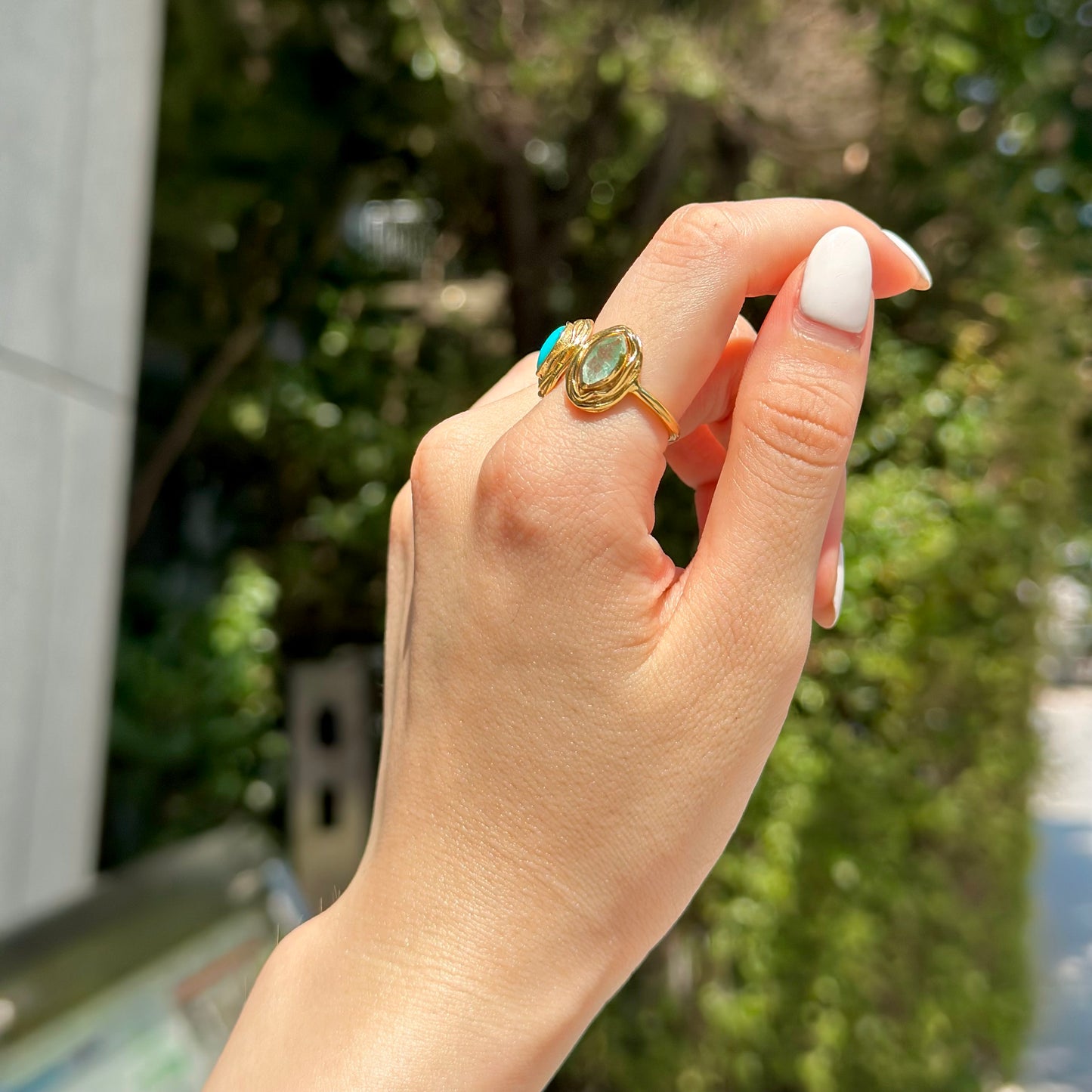 Brass 2stone ring 1