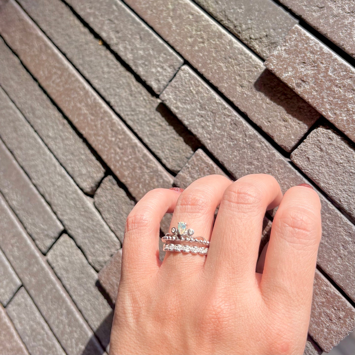 【Biju mam poco】White topaz ring 3