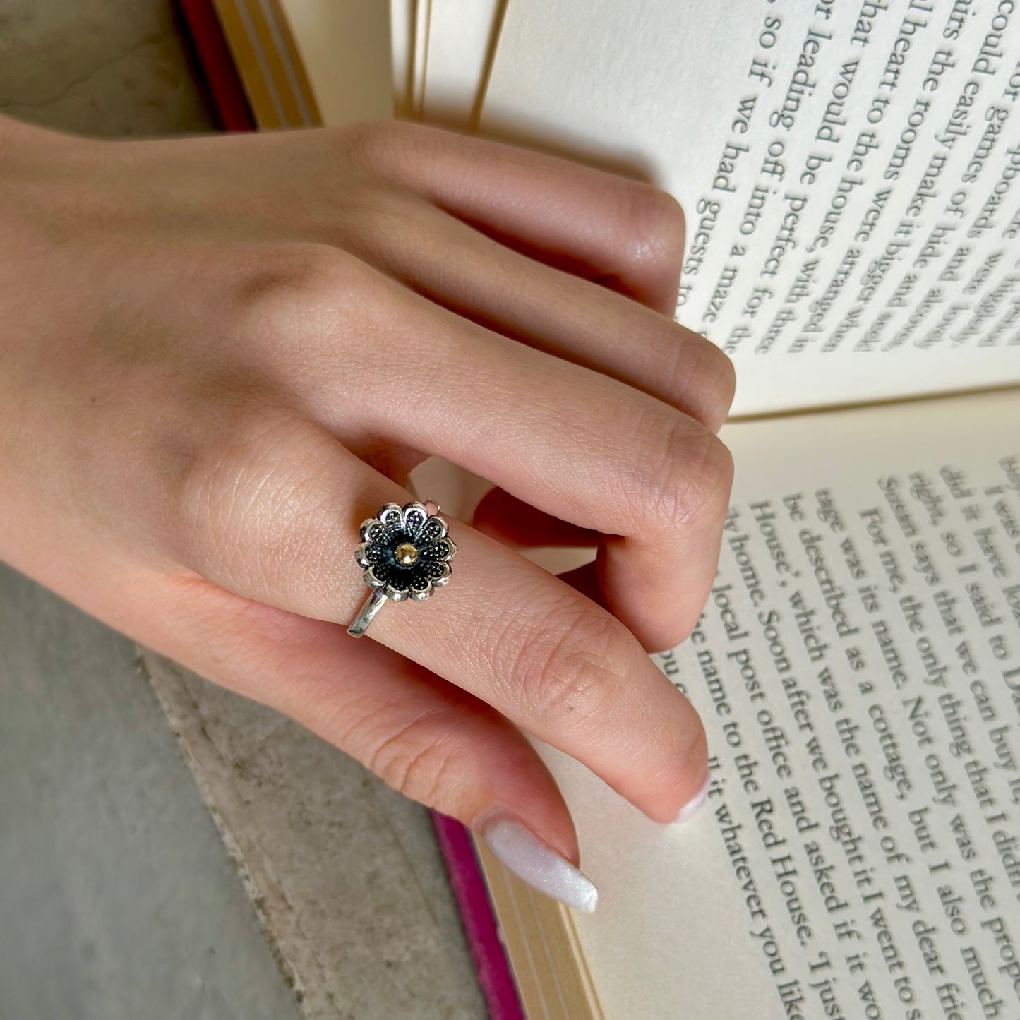 Flower plain ring 2