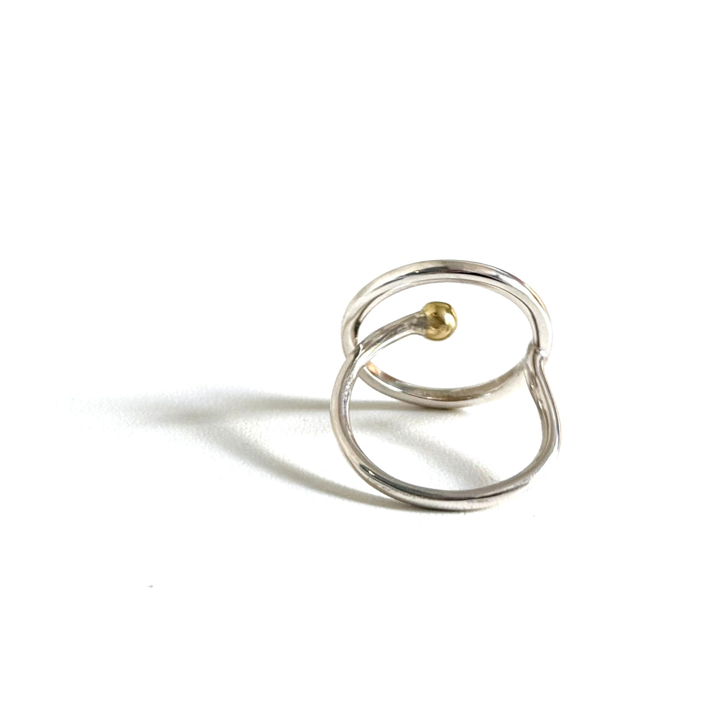 Silver925×Brass plain ring 〈Ball〉16