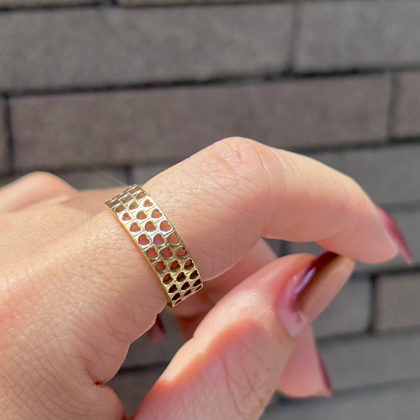 Brass Heart plain ring 6