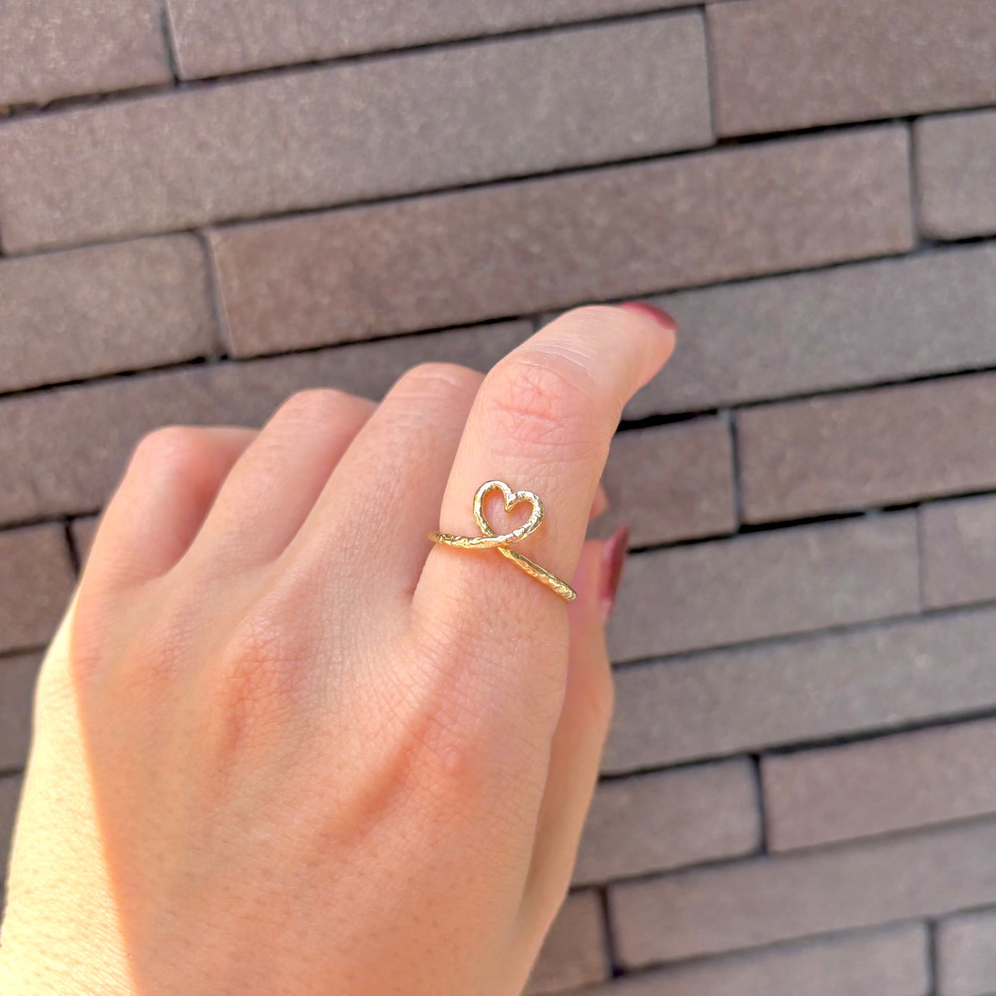 Brass Heart plain ring 5