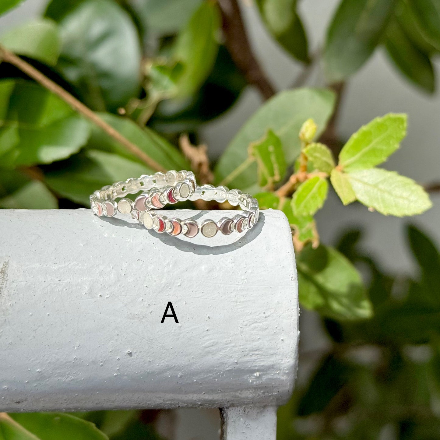 Moon enamel ring