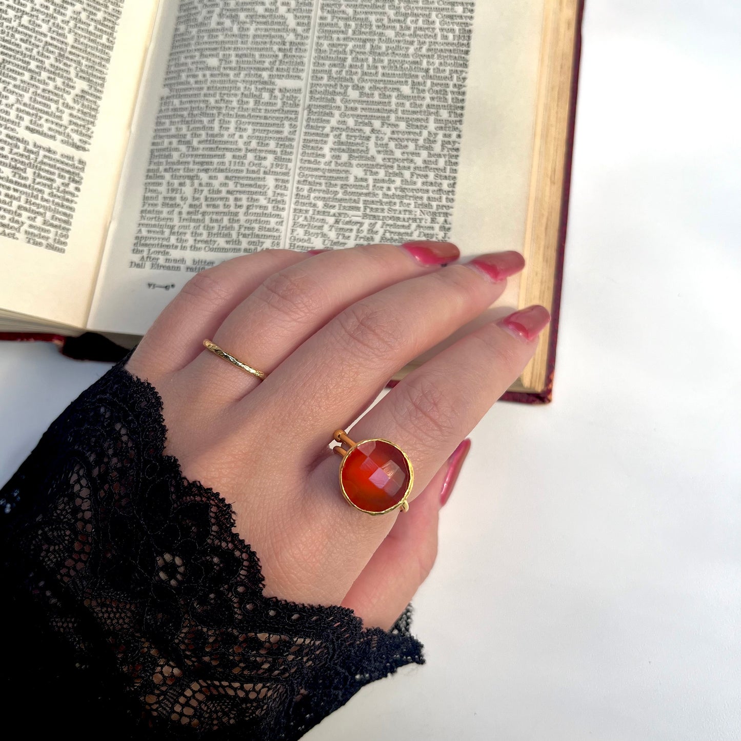 Brass 1stone ring 1