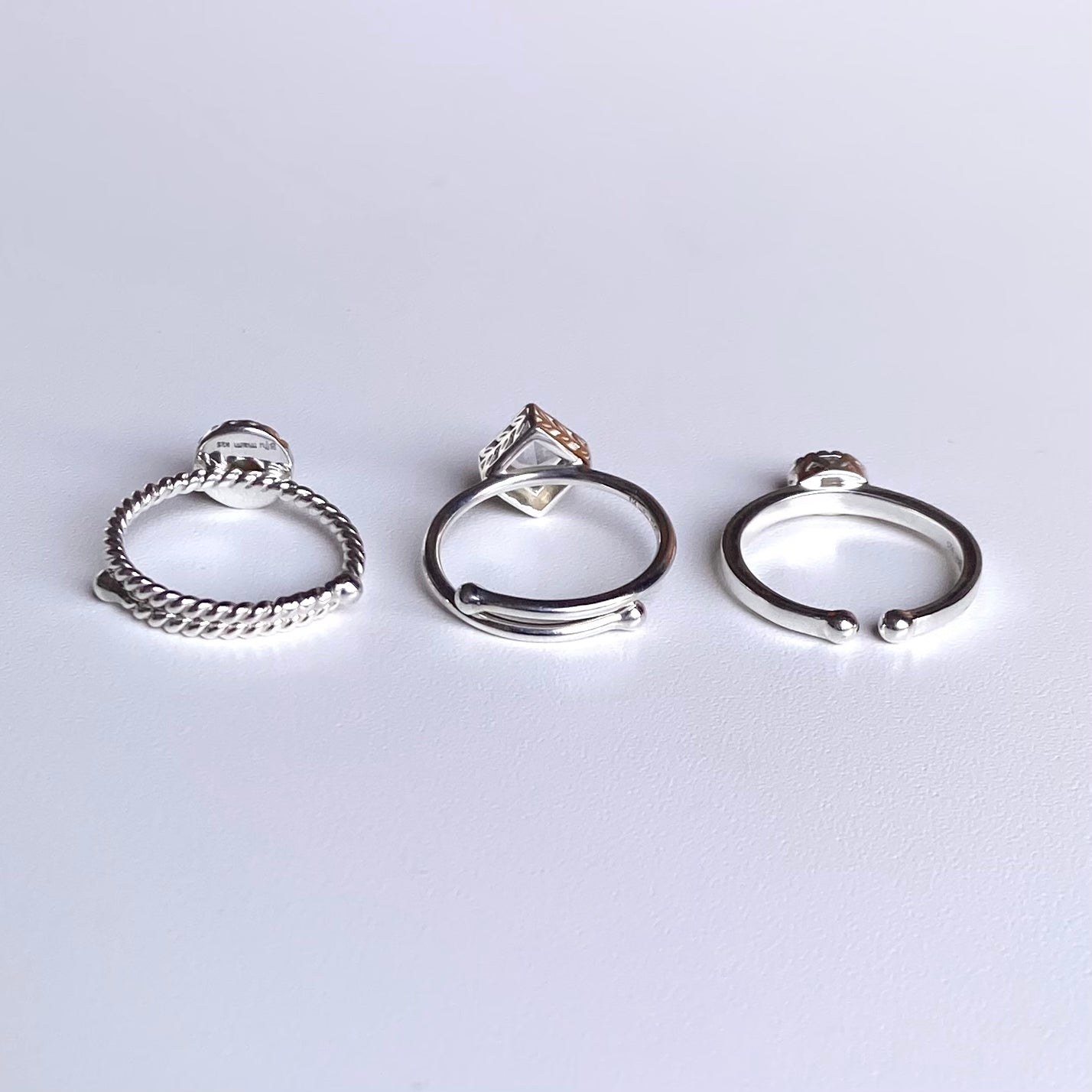 Silver925 petit ring〈white/clear〉