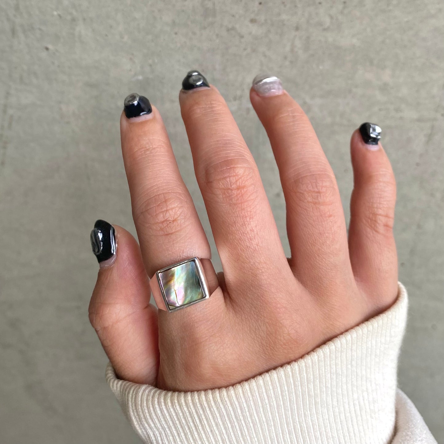 Silver925 square ring 8