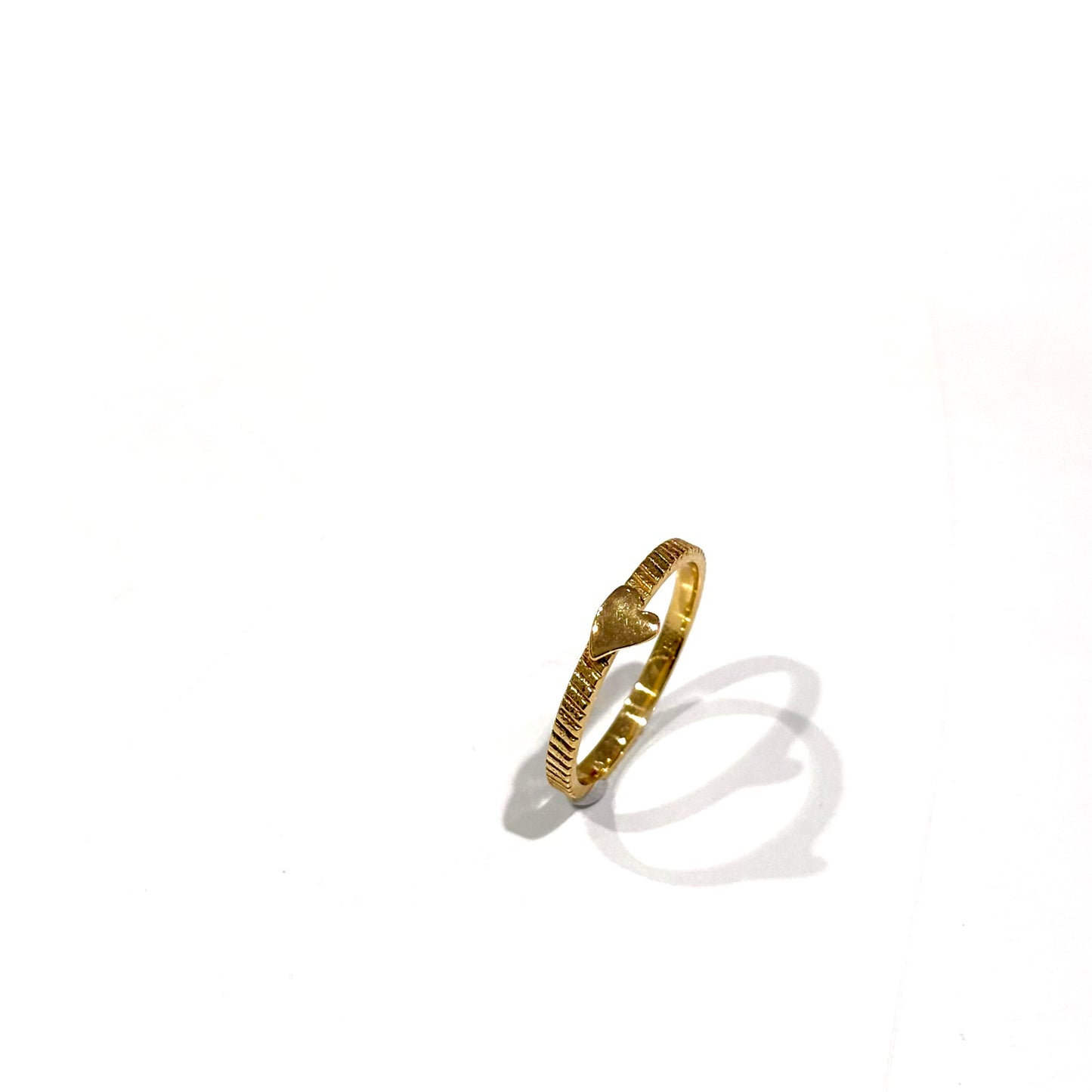 Brass heart plain ring 8