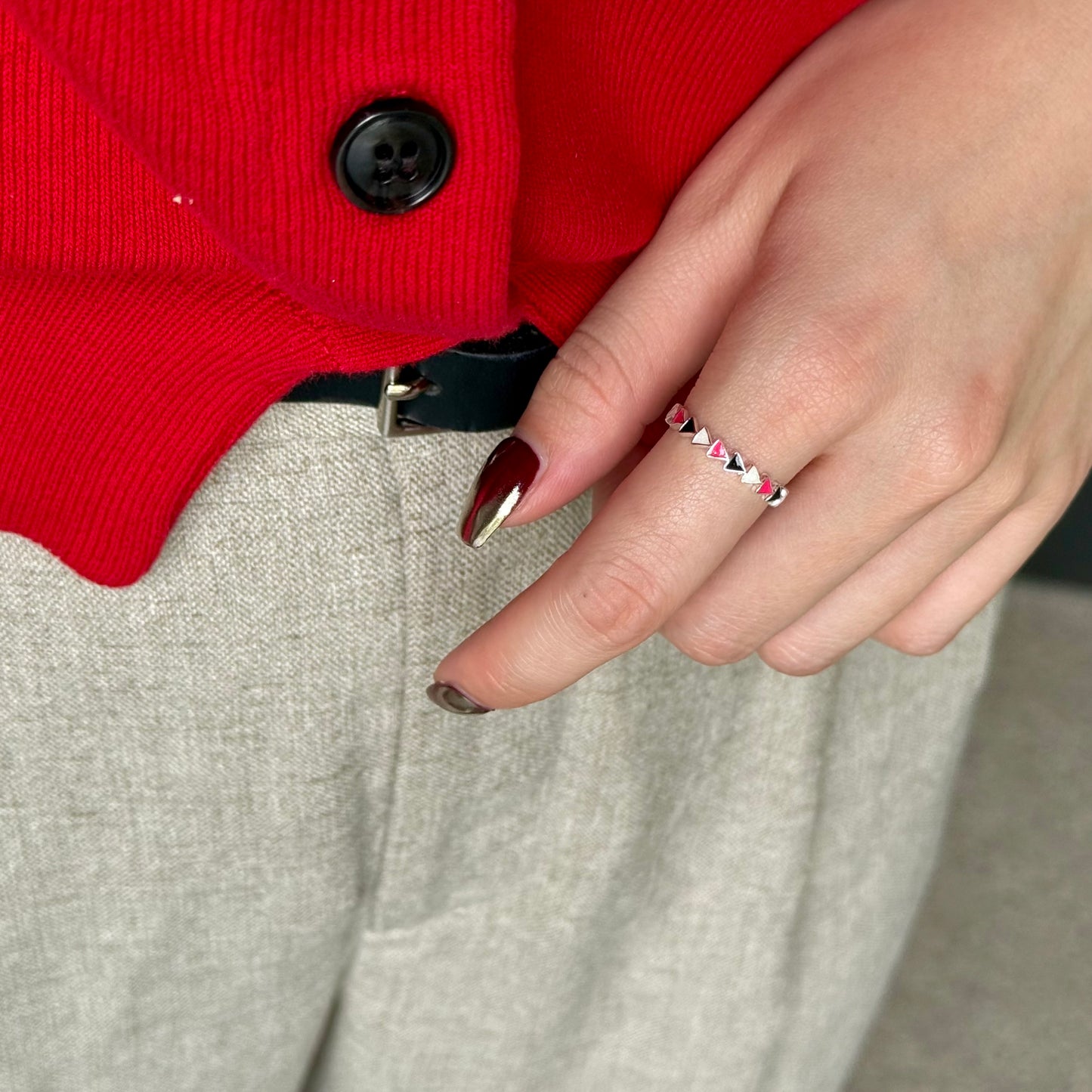 【オンライン先行】Triangle enamel ring 3