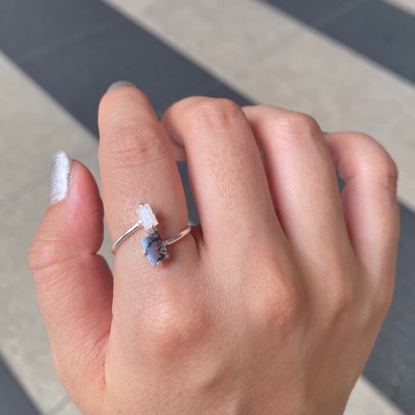 Silver925 2stone ring 10