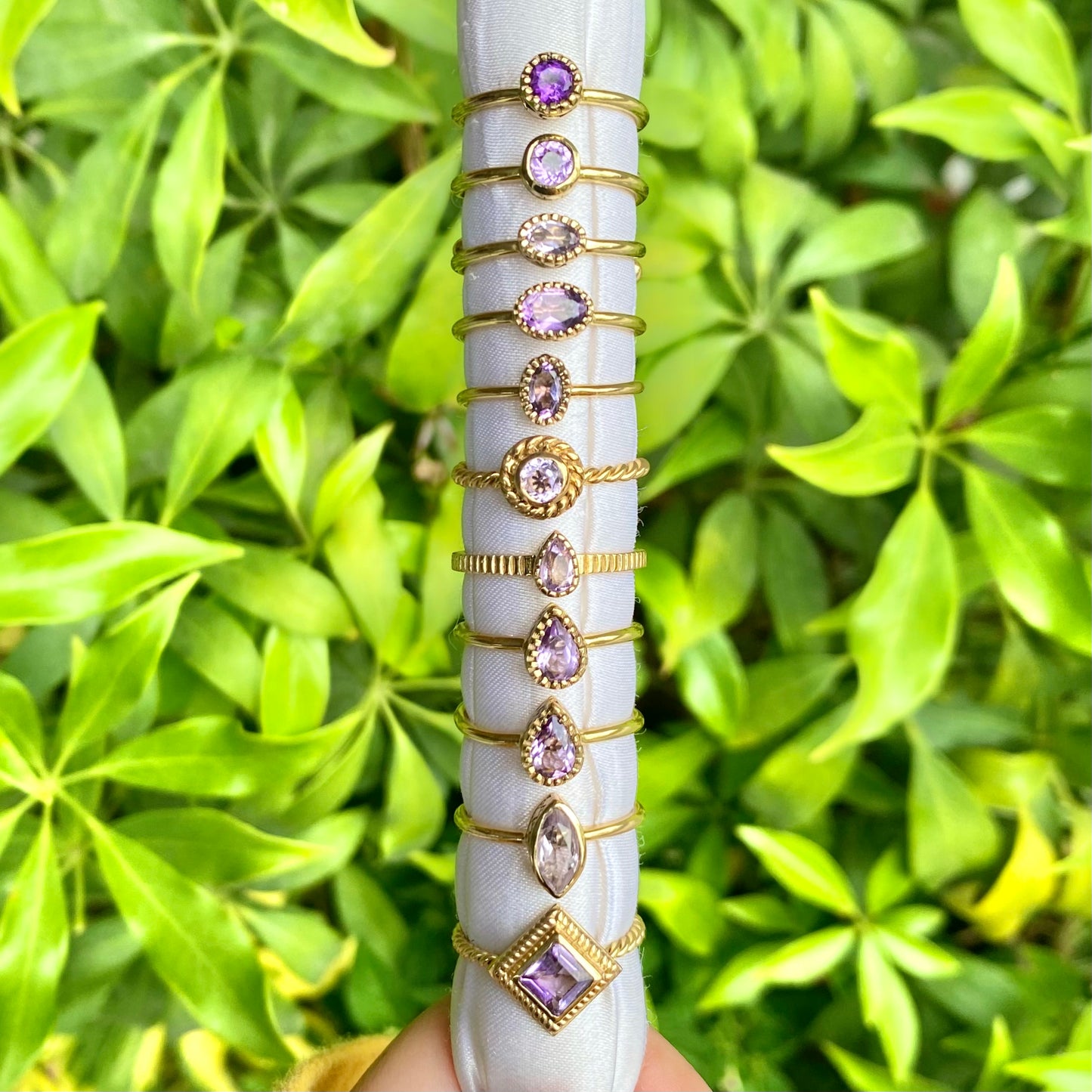 Brass petit ring〈purple〉