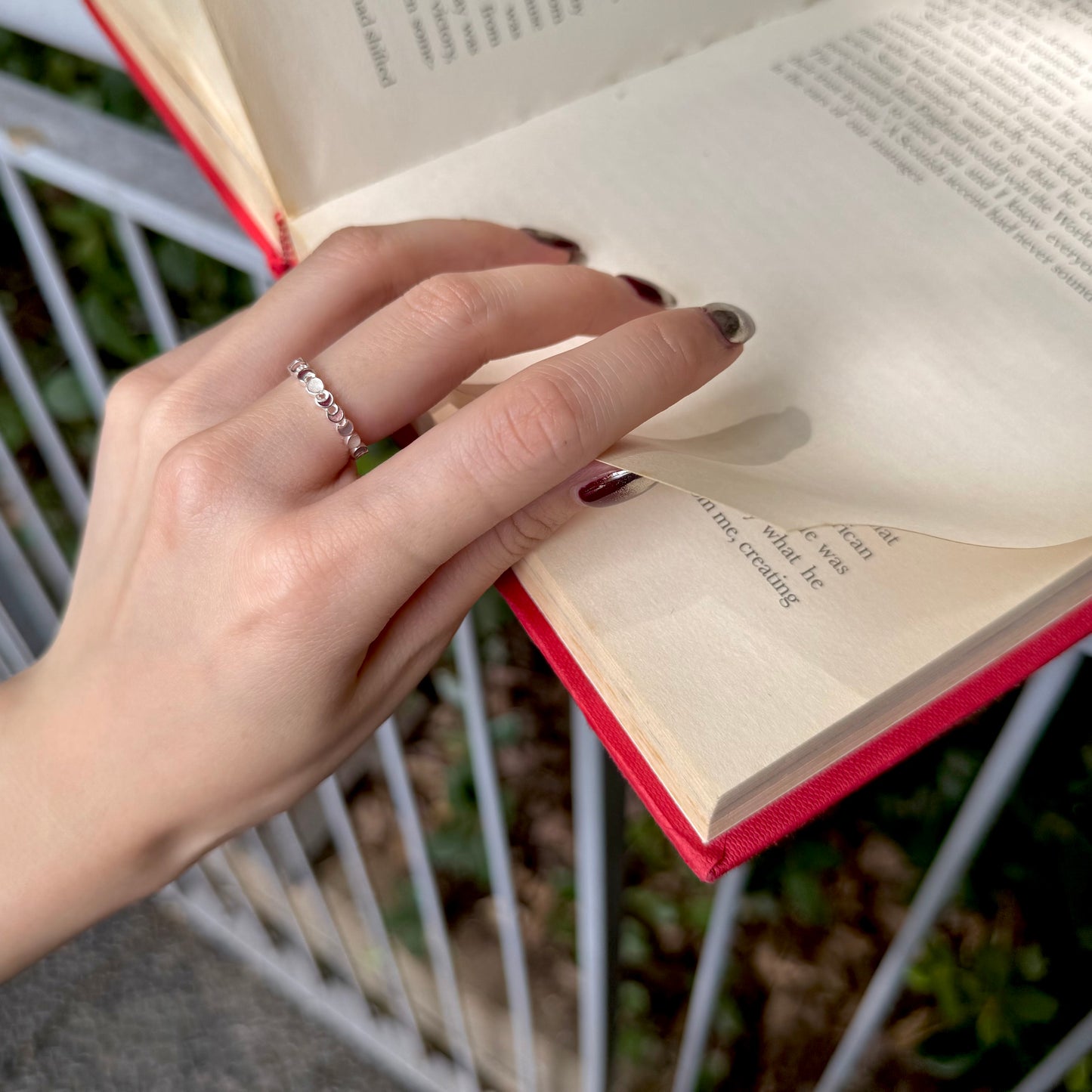 Moon enamel ring