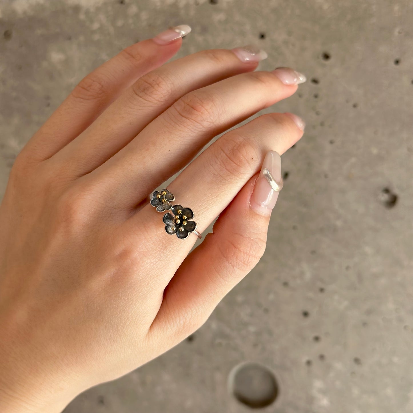 Flower plain ring