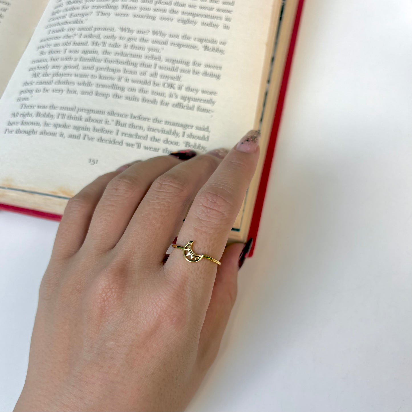 Brass Moon plain ring
