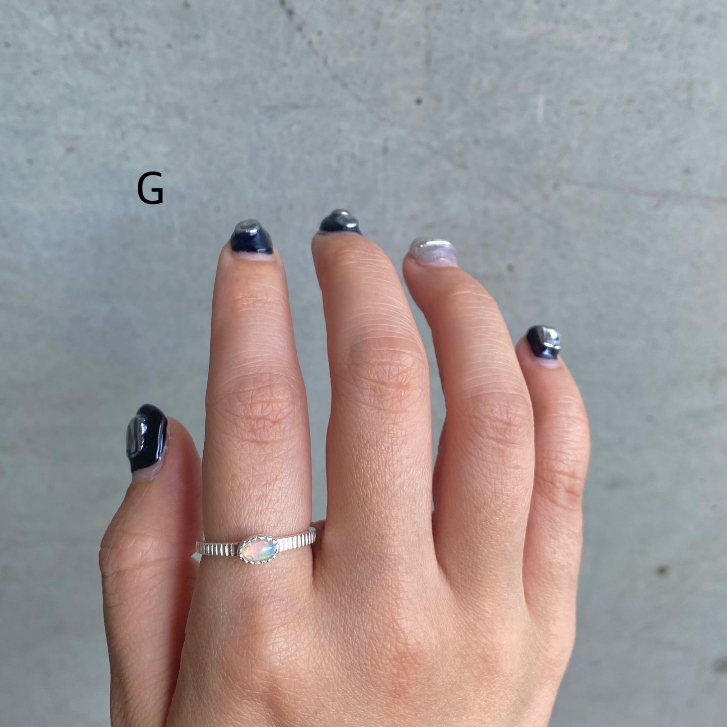 Silver925 petit ring〈white/clear〉