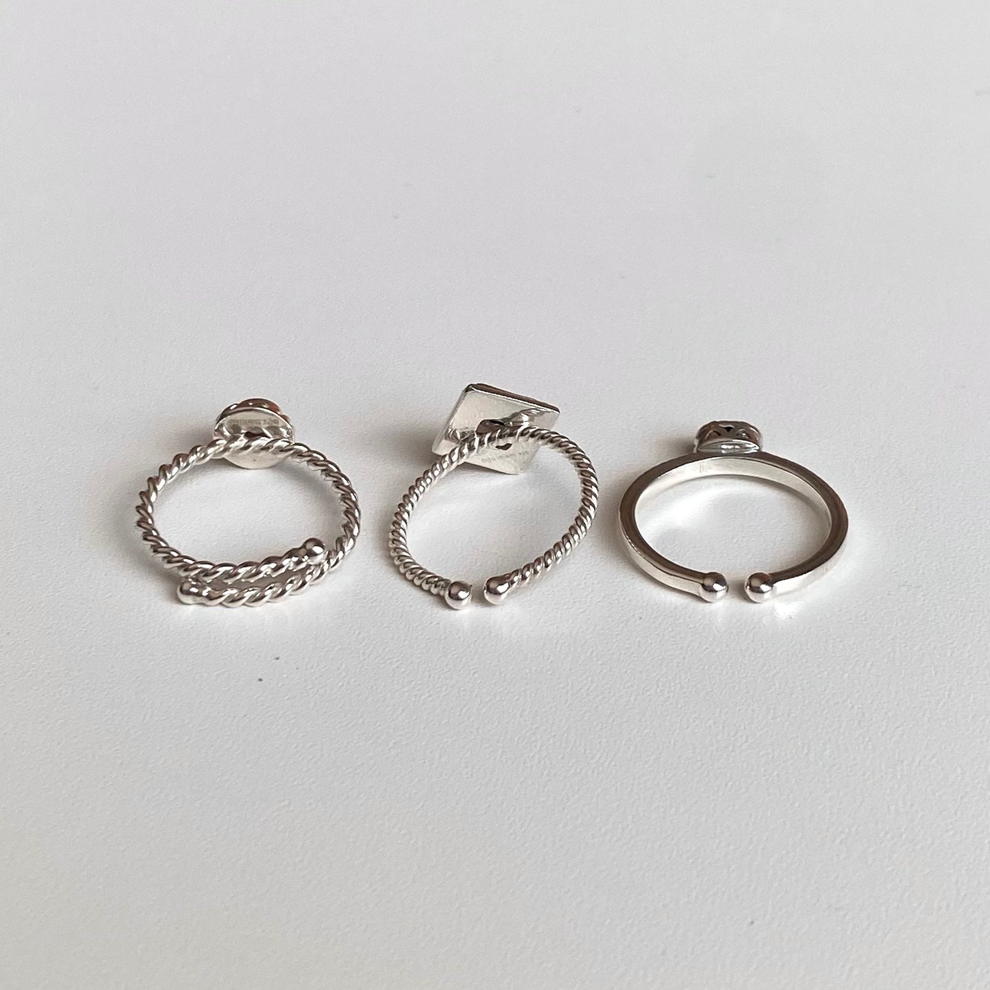 Silver925 petit ring〈brown/black〉