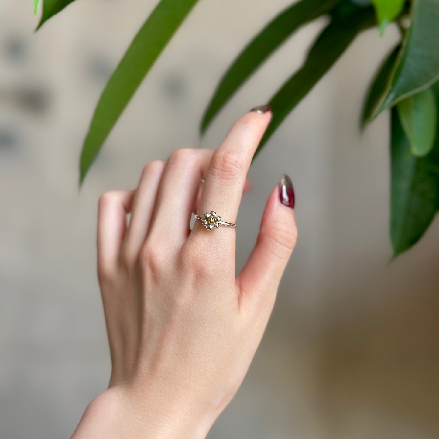 Flower plain ring 19