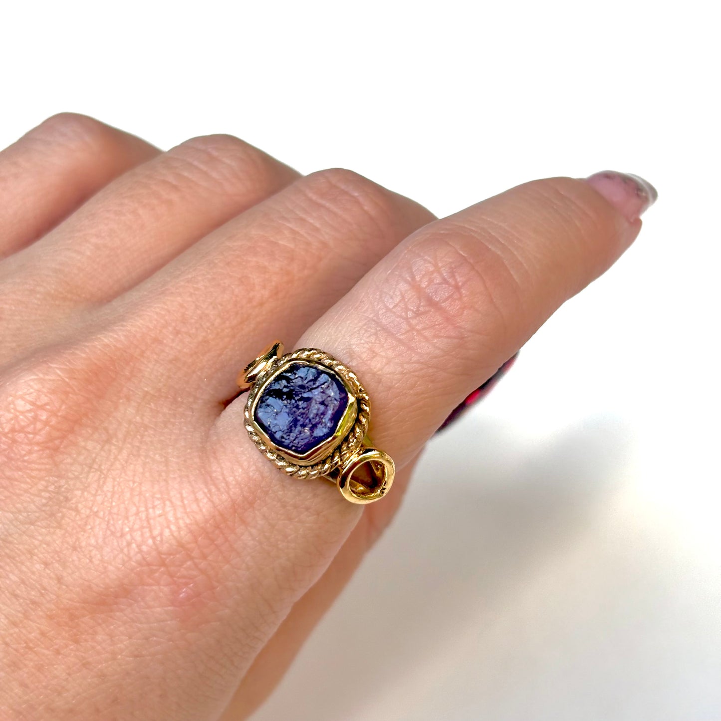 Brass rough design ring