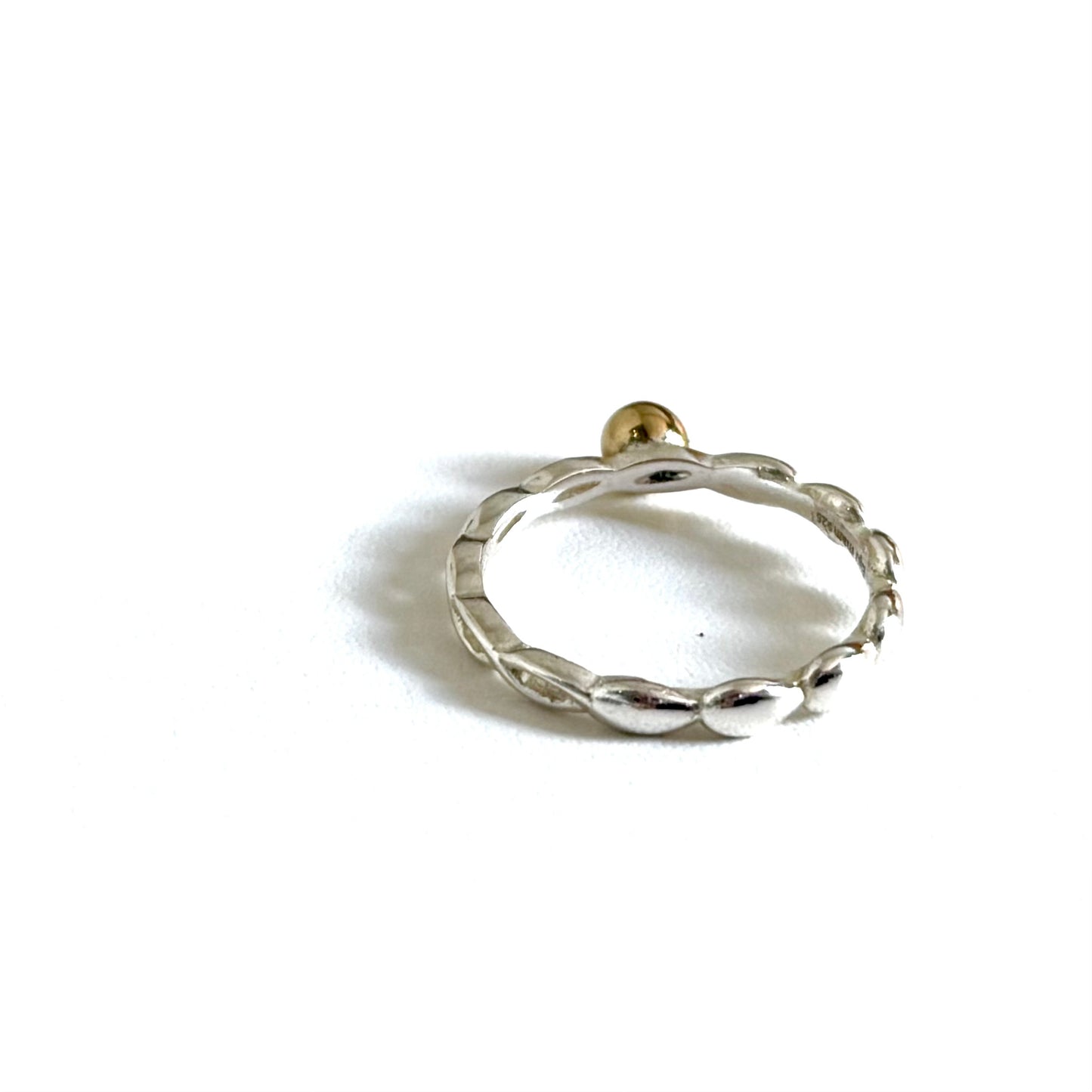Silver925×Brass plain ring 〈Ball〉13