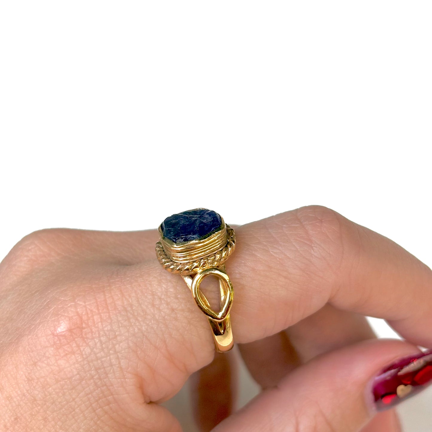 Brass rough design ring