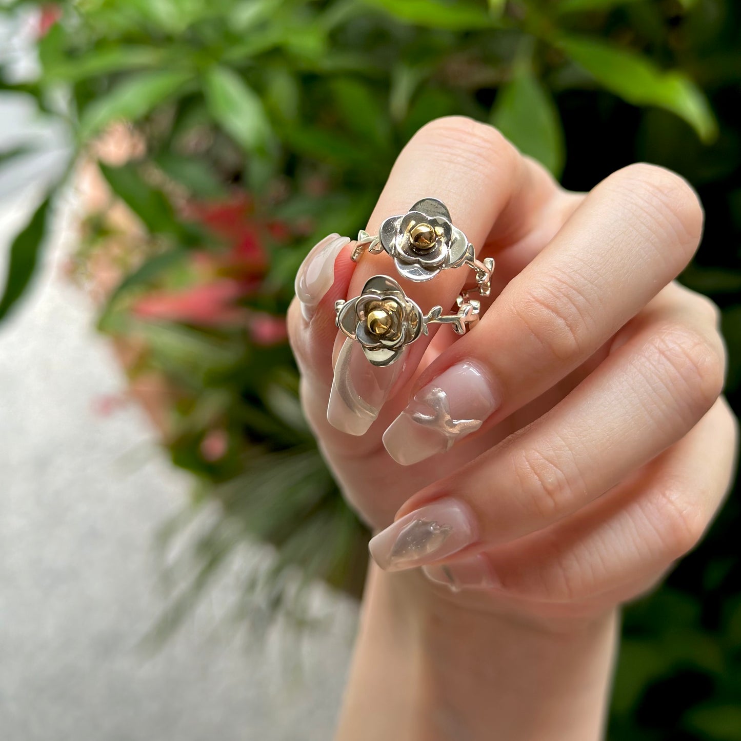 Flower plain ring 3