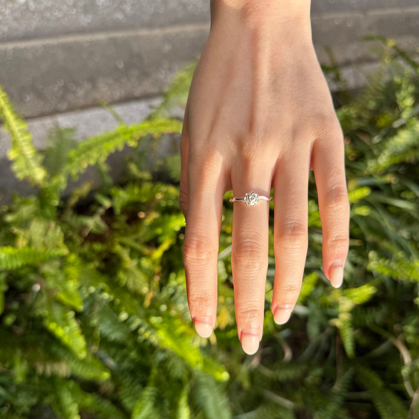 Flower plain ring 7