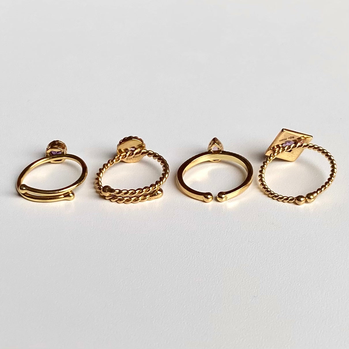 Brass petit ring〈purple〉