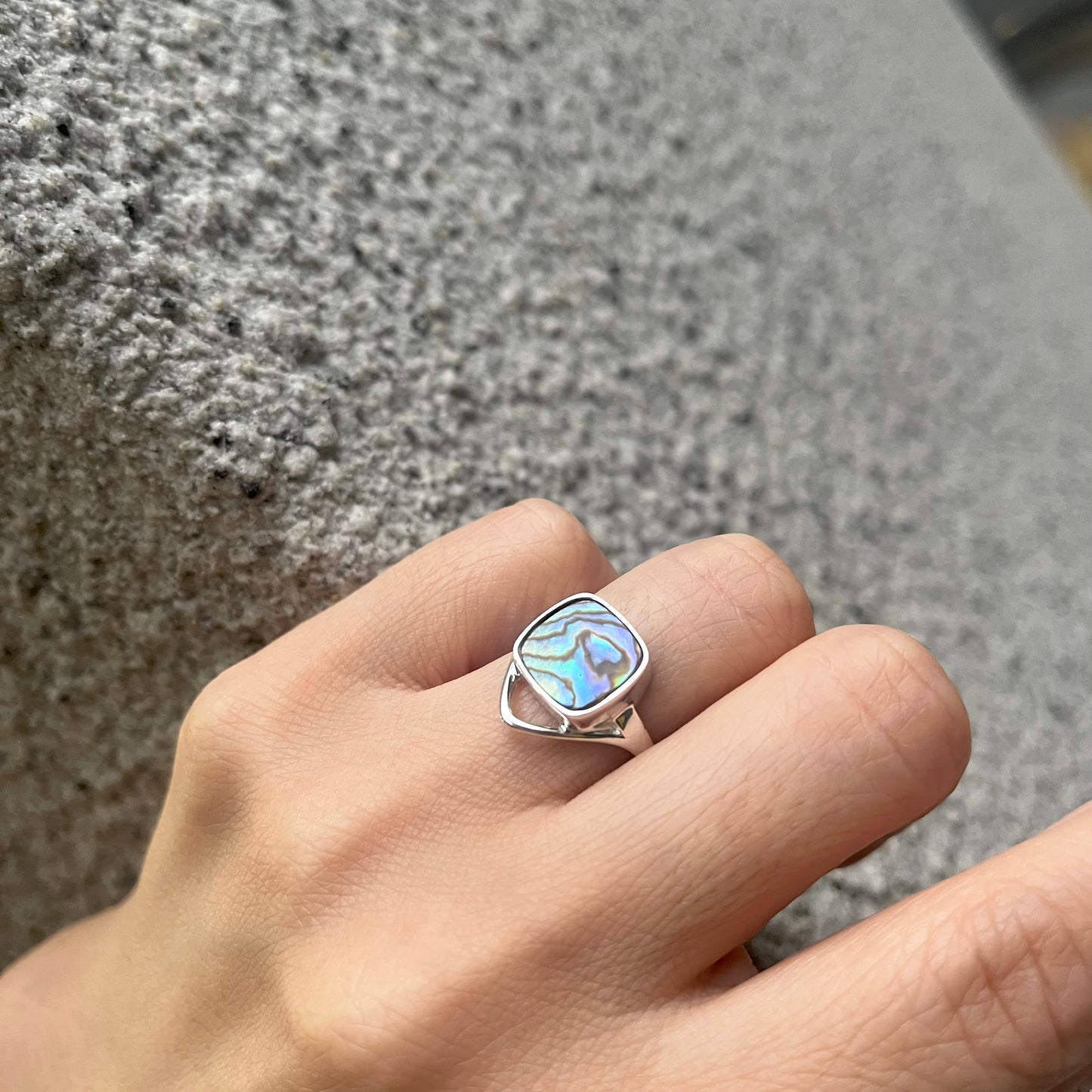 Abalone shell ring 3