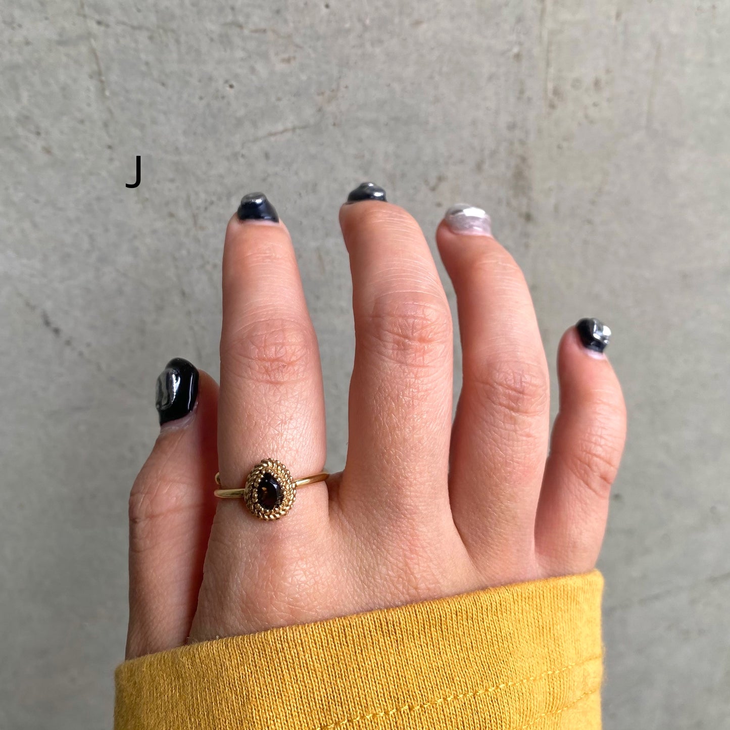 Brass petit ring〈brown〉