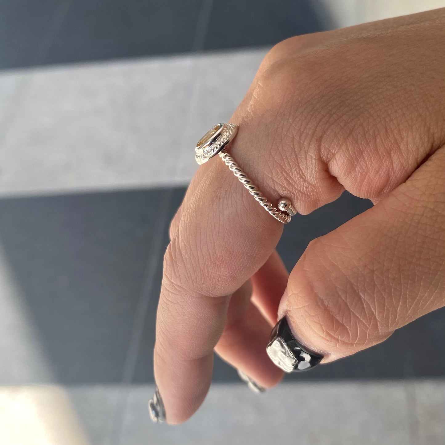 Silver925 petit ring〈yellow〉