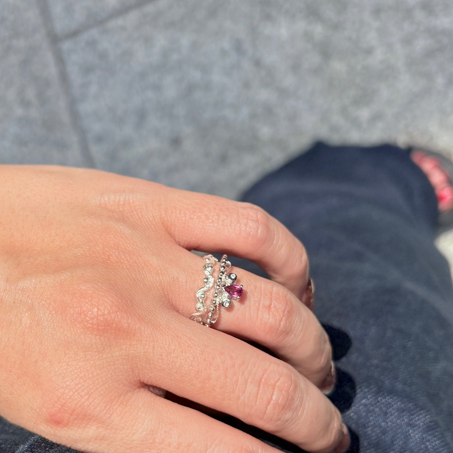 【Biju mam poco】Tiara ring -Rhodolite Garnet-