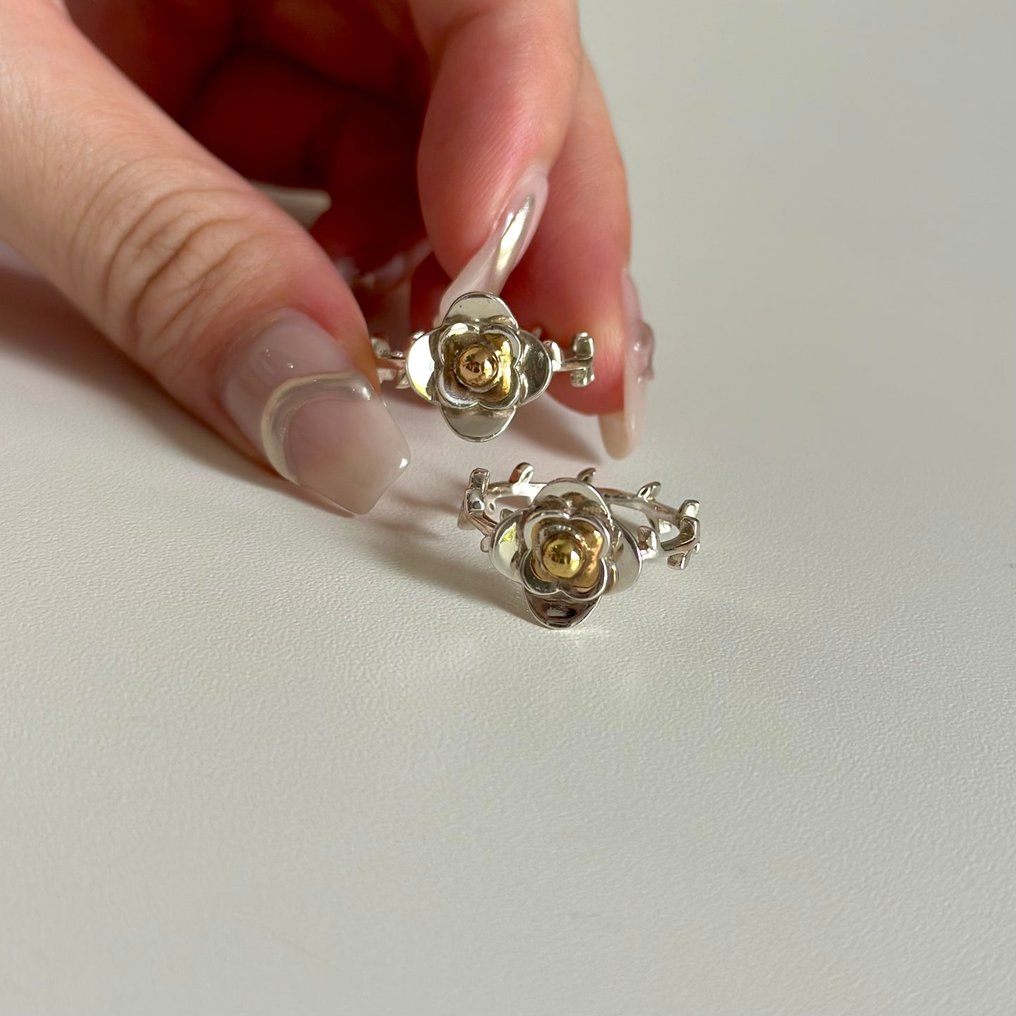 Flower plain ring 3