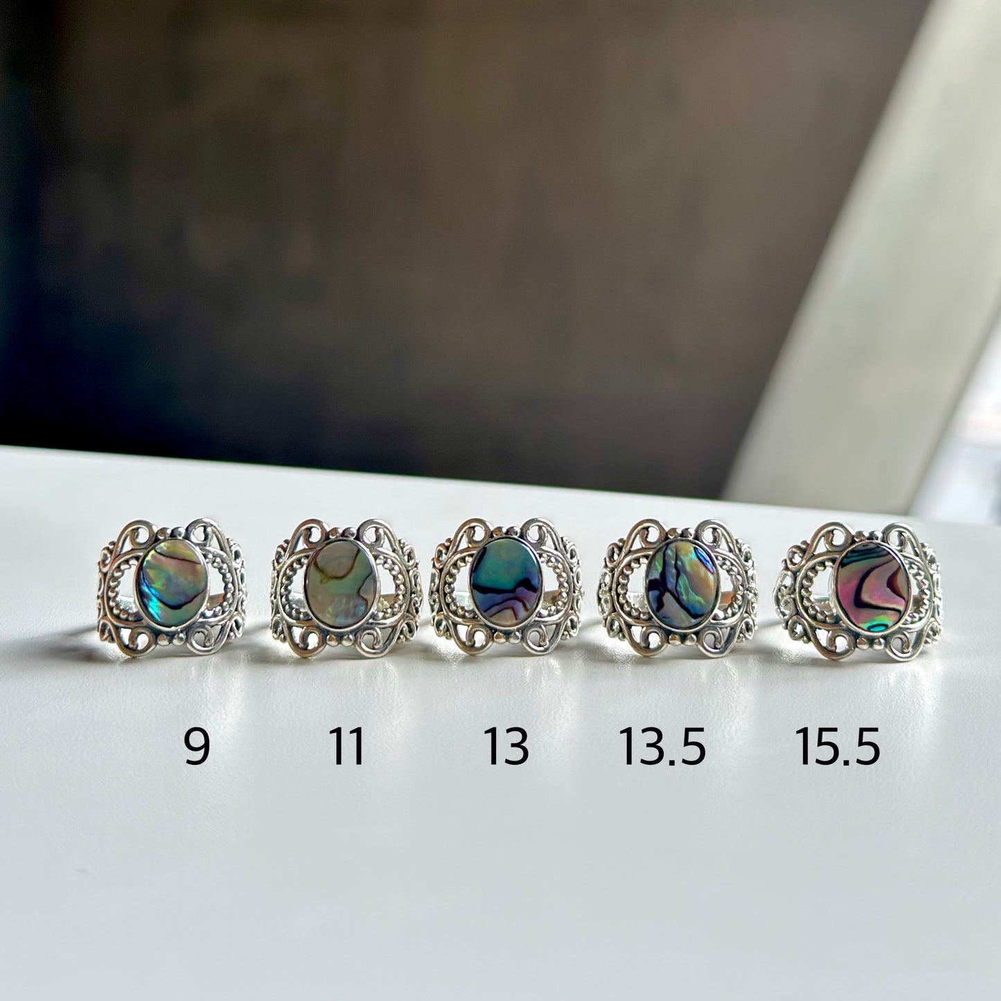 Abalone shell ring