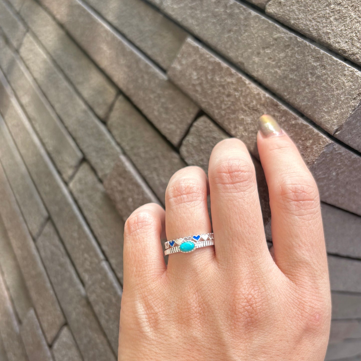 Heart enamel ring 4