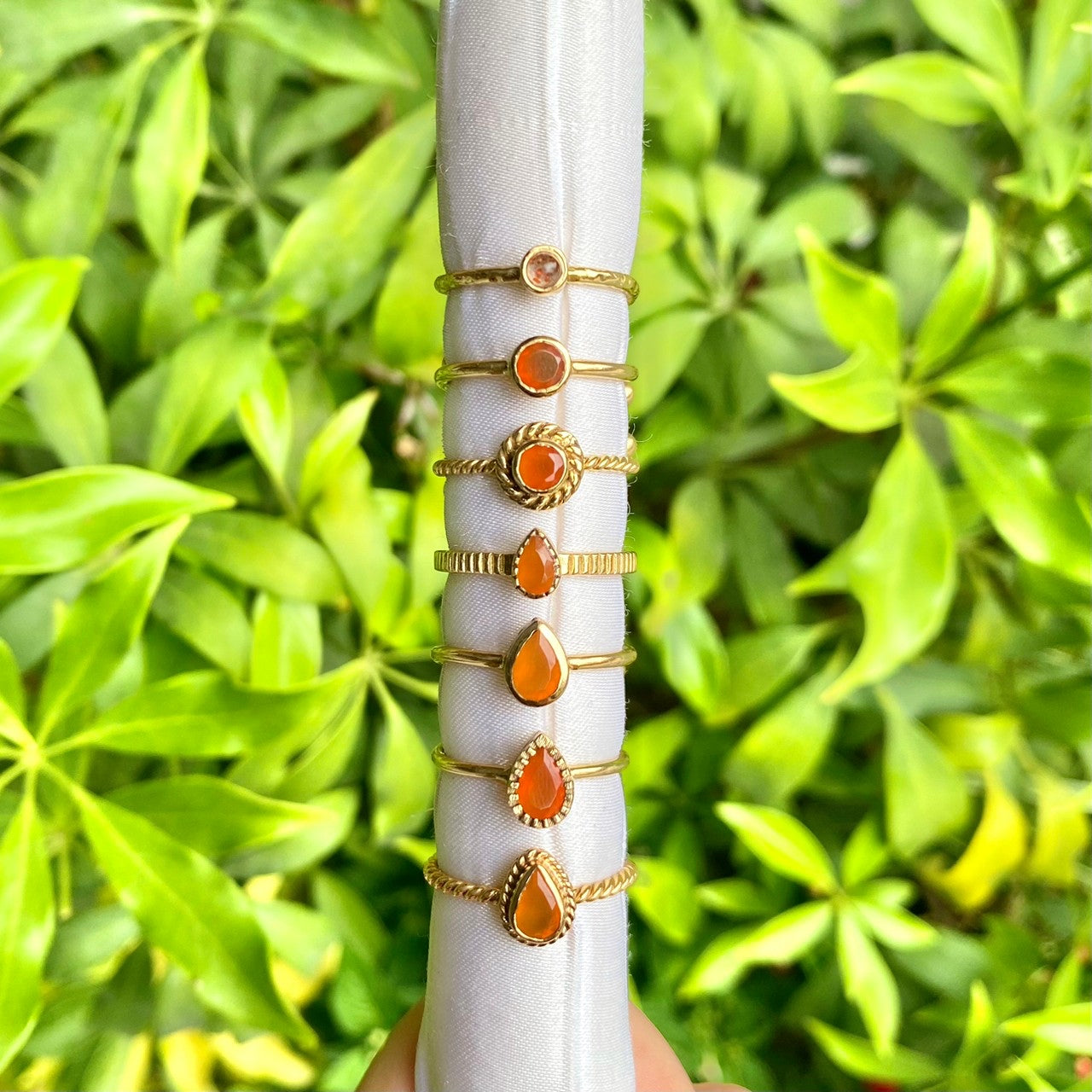 Brass petit ring〈orange〉