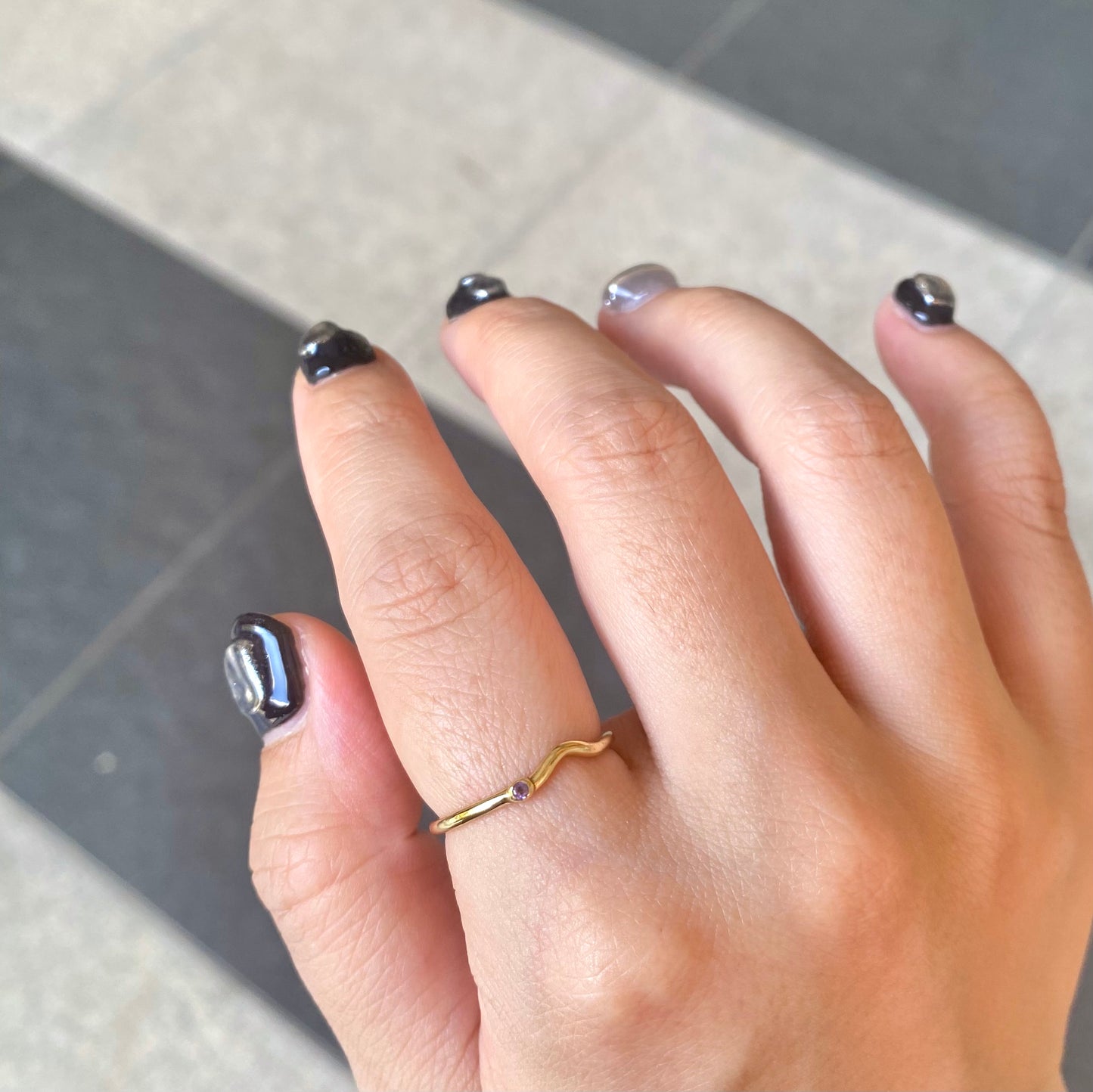 Brass petit wave ring 1