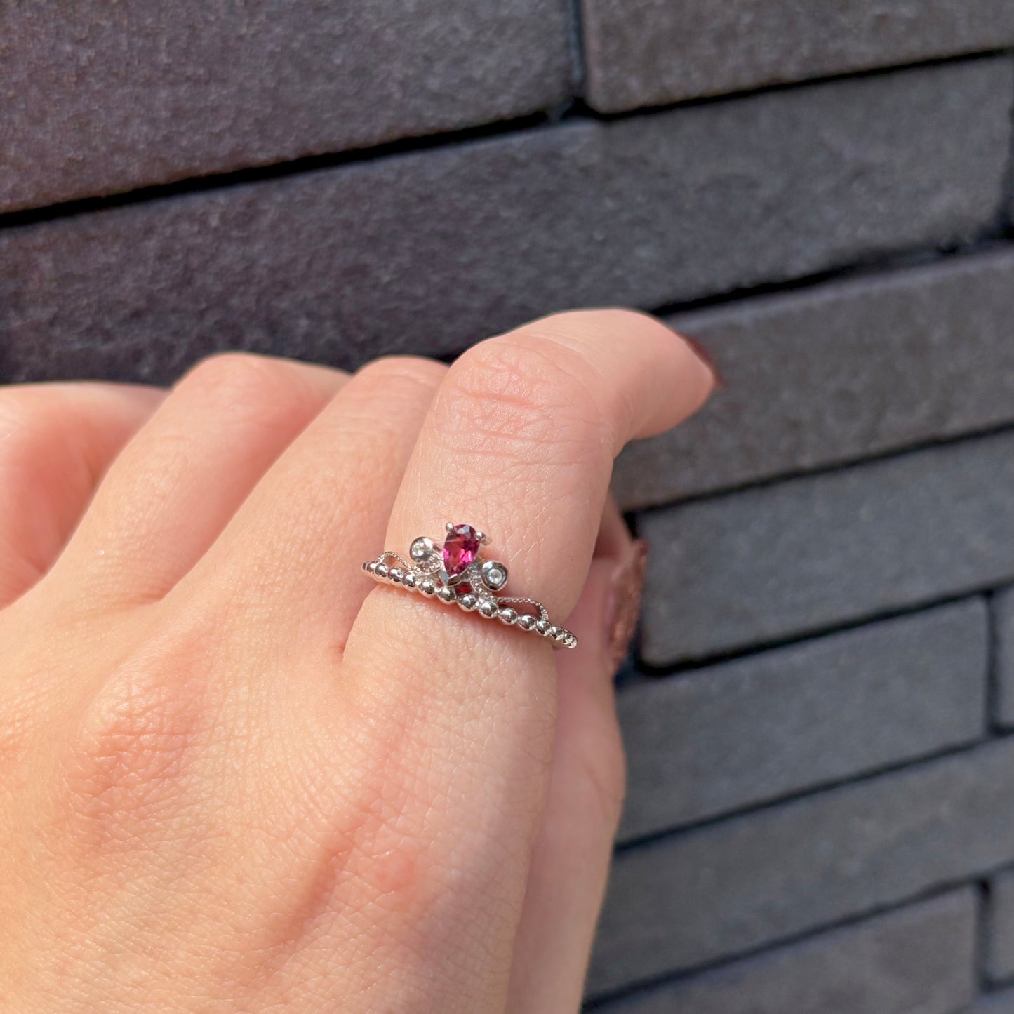 【Biju mam poco】Tiara ring -Rhodolite Garnet-
