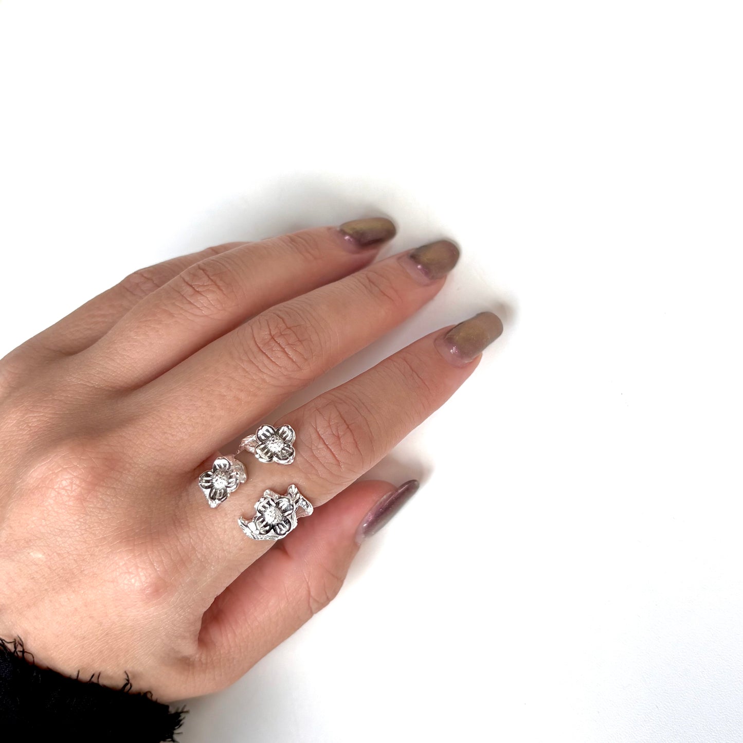 Flower plain ring 23